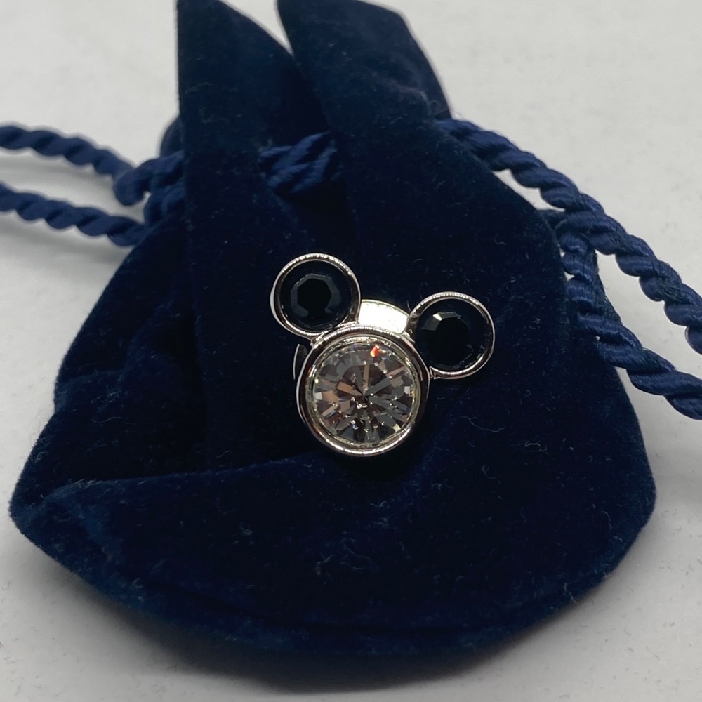 - MICKEY SET OF 4  SWAROVSKI Pins NEW  With Velvet Keepsake Bag